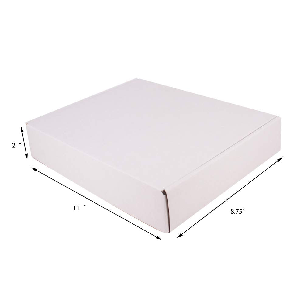 zmybcpack 30 Pack 11x8.75x2 Inch Corrugated Box Mailers- White Cardboard Shipping Box Corrugated Box Mailer Shipping Box For Mailer, Moving and Craft