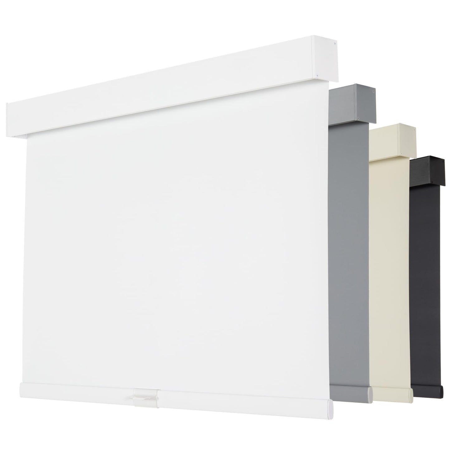 Persilux Cordless Blackout Roller Shades for Windows, Pull Down Blinds with Valance, Thermal Insulated Fabric, Free-Stop for Home, Door and Bedroom (White, 34.5"W x 64"H)