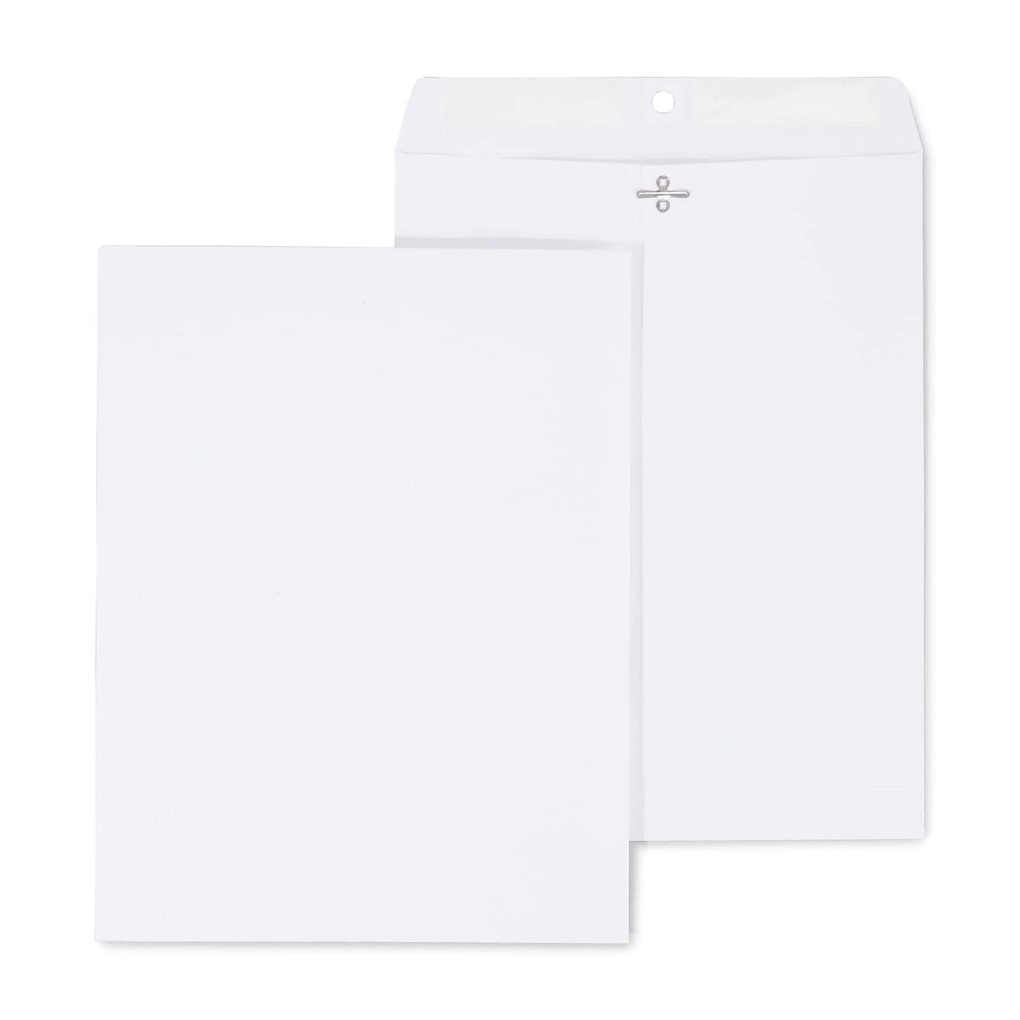 Staples 10 x 13 White Wove Clasp & Gummed Catalog Envelopes, Metal Clasp Closure, Durable Large Mailing Envelopes, 100/Box