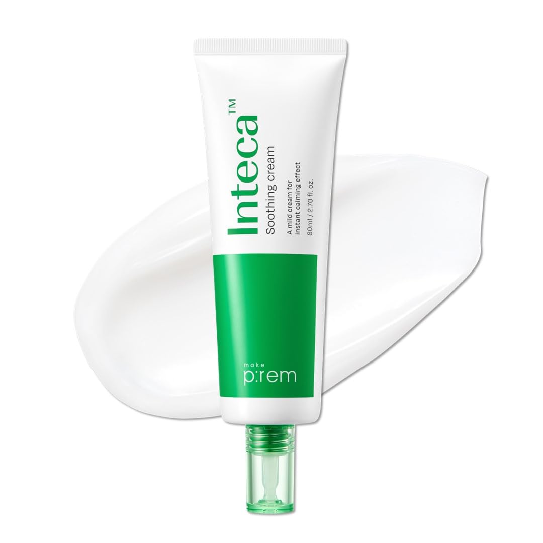 MAKE P:REM INTECA Soothing Cream, 2.9x Faster Absorbing & Calming Effect, Advanced Centella Extract for Sensitive Skin, EVE VEGAN, Korean Skin Care (2.70 fl.oz., 80ml)