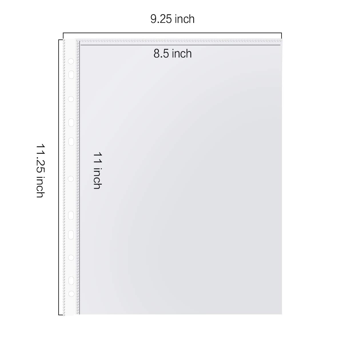 Sheet Protectors, PANDRI 700 Pack Clear Heavy Duty Plastic Page Protectors Sheet Reinforced 11-Hole Fit for 3 Ring Binder Fits Standard 8.5 x 11 Paper, 9.25 x 11.25 Top Loaded, Excluding Acid