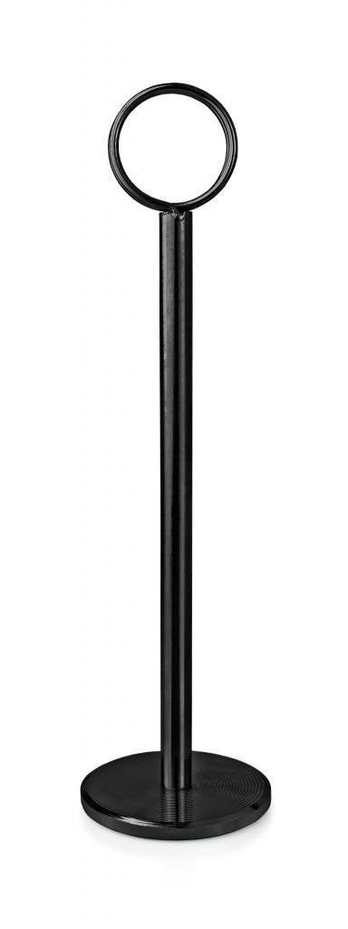 New Star Foodservice Ring Clip Table Number Card Holders with Number Cards 1 to 25, Set of 12, 8-Inch, Black Stand, Stainless Steel