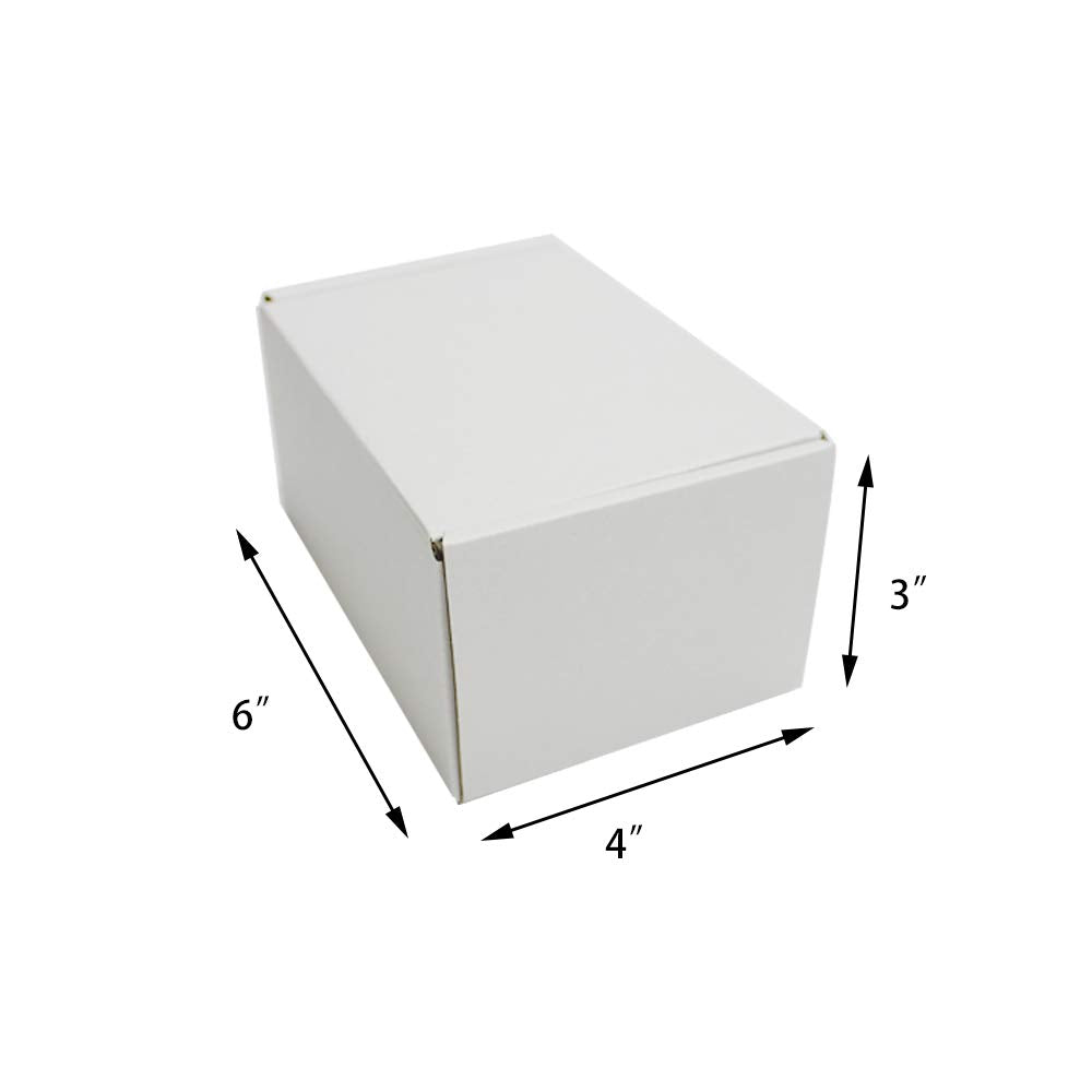 zmybcpack 50 Pack 6x4x3 inch Corrugated Box Mailers- White Cardboard Shipping Box Corrugated Box Mailer Shipping Box For Mailer, Moving and Craft