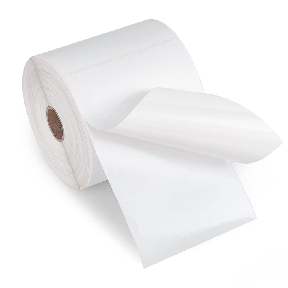 L LIKED 1800 PCS 4"x6" Direct Thermal Shipping Labels with 450 per Roll- Perforated & Strong Adhesive, Blank, Compatible with Zebra 2844, ZP-450, ZP-500, ZP-505, 4 Rolls