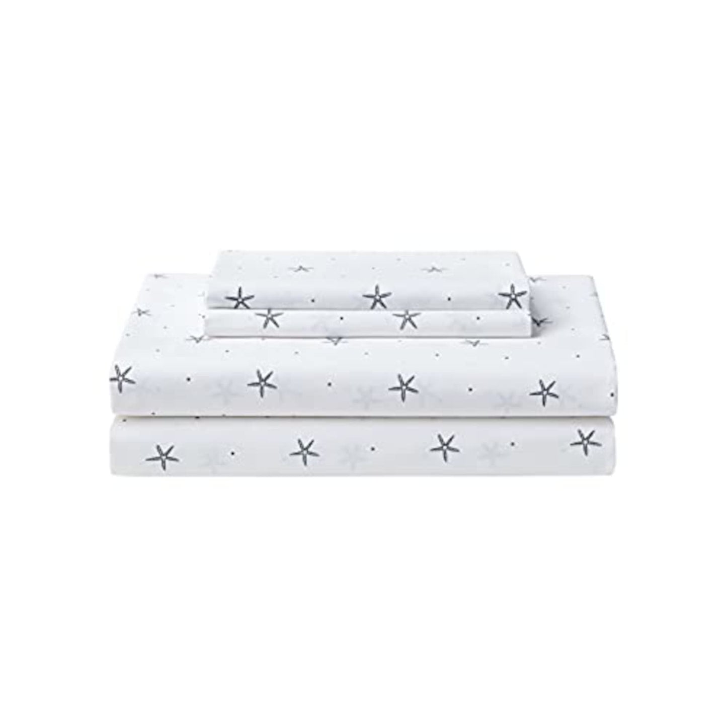 Nautica – Full Size Sheet Set, Crisp Cotton Percale Bedding with Matching Pillowcases, Lightweight & Breathable Bed Sheets, Deep Pocket, College Dorm Room Essentials (Star Spangled Blue)