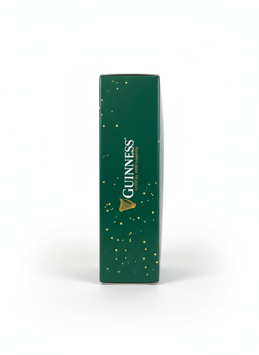Guinness Gravity Pint Glasses 2 Pack Gift Set | 20oz Official Beer Glasses | Green Ireland Packaging | Embossed Harp Design | Ideal Gift for Beer Lovers & Home Bar