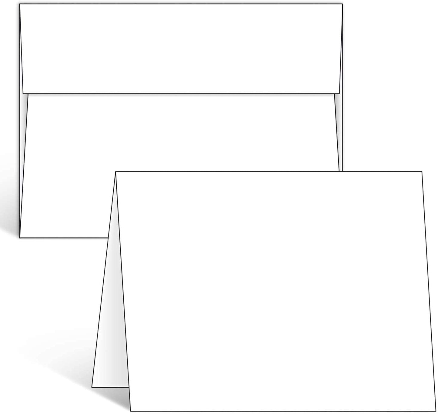 Ohuhu Blank White Cards and Envelopes 200 Pack - 4.25" x 5.5" Heavyweight Folded Cardstock and A2 Envelopes for DIY Greeting Cards Wedding Birthday Invitations Baby Shower Thank You Cards and More