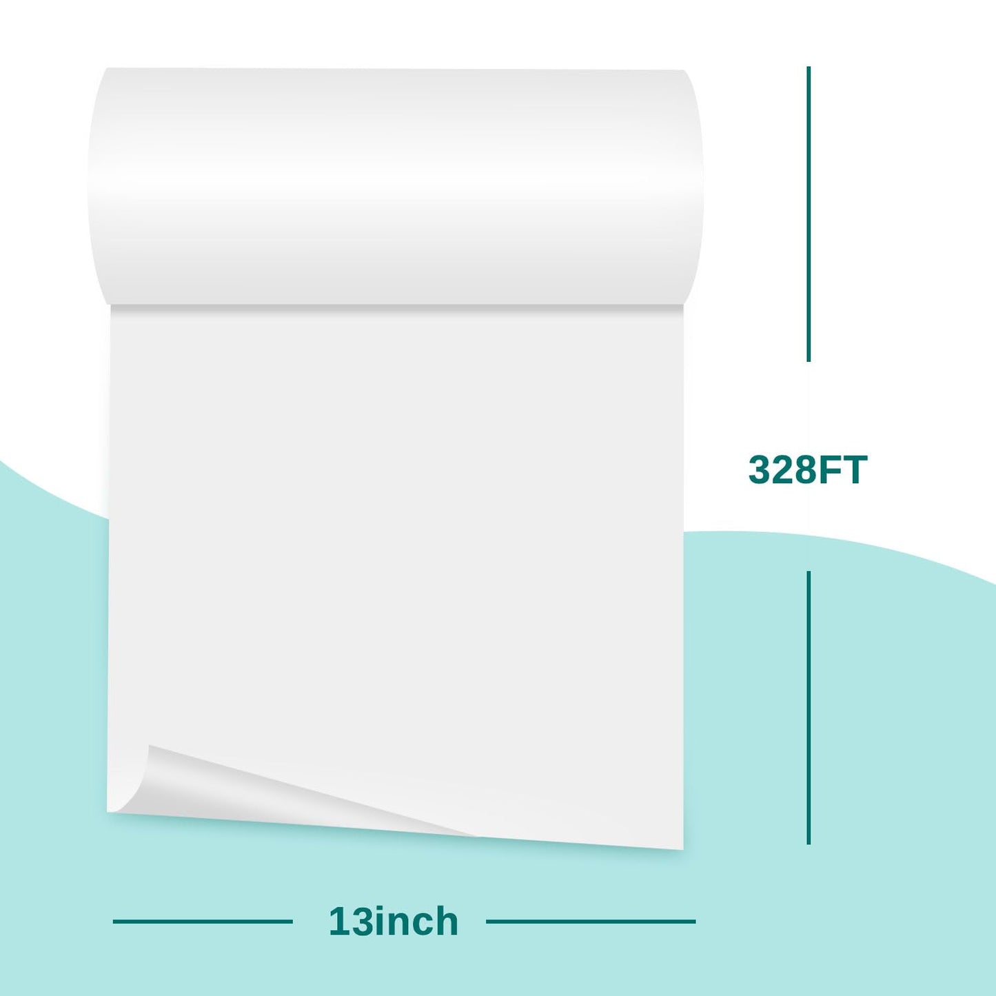 DTF Transfer film roll 13" x 328ft,Transfer Paper Double Sided Glossy Clear PreTreat PET Heat Transfer Paper, Cold and Hot Peel for Epson Inkjet Printer Direct Print on T shirts Textile