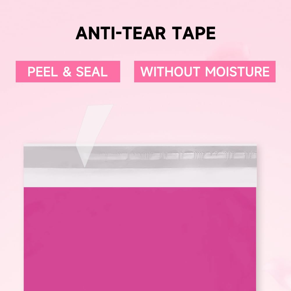 TRAEKESYI Poly Mailers 14.5x19 200 Pcs | Large Shipping Bags for Clothing | Strong Adhensive Mailing Bags for Small Business, Shipping Envelopes Bags, Tear-resistant Package Bags Pink