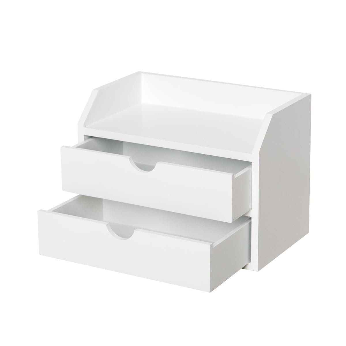 ZGZD Wooden Organizer Mini Desk Drawer Tabletop Office Supplies Desk Accessories for Office or Home White (2 Drawers)