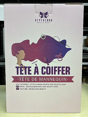 Mannequin Head with 60% Real Human Hair, 28 Inch Make up Cosmetology Manikin Practice Head with Hair,Braiding Hairdressing Doll Head for Hair Styling with Table Clamp + DIY Hair Styling Set