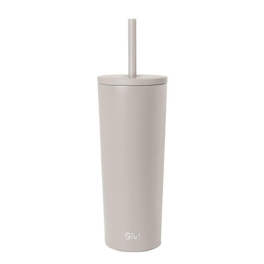Simple Modern Classic Tumbler with Straw Lid | Insulated Iced Coffee Cup Reusable Stainless Steel Water Bottle Travel Mug | Gifts for Women Men Her Him | 24oz | Almond Birch