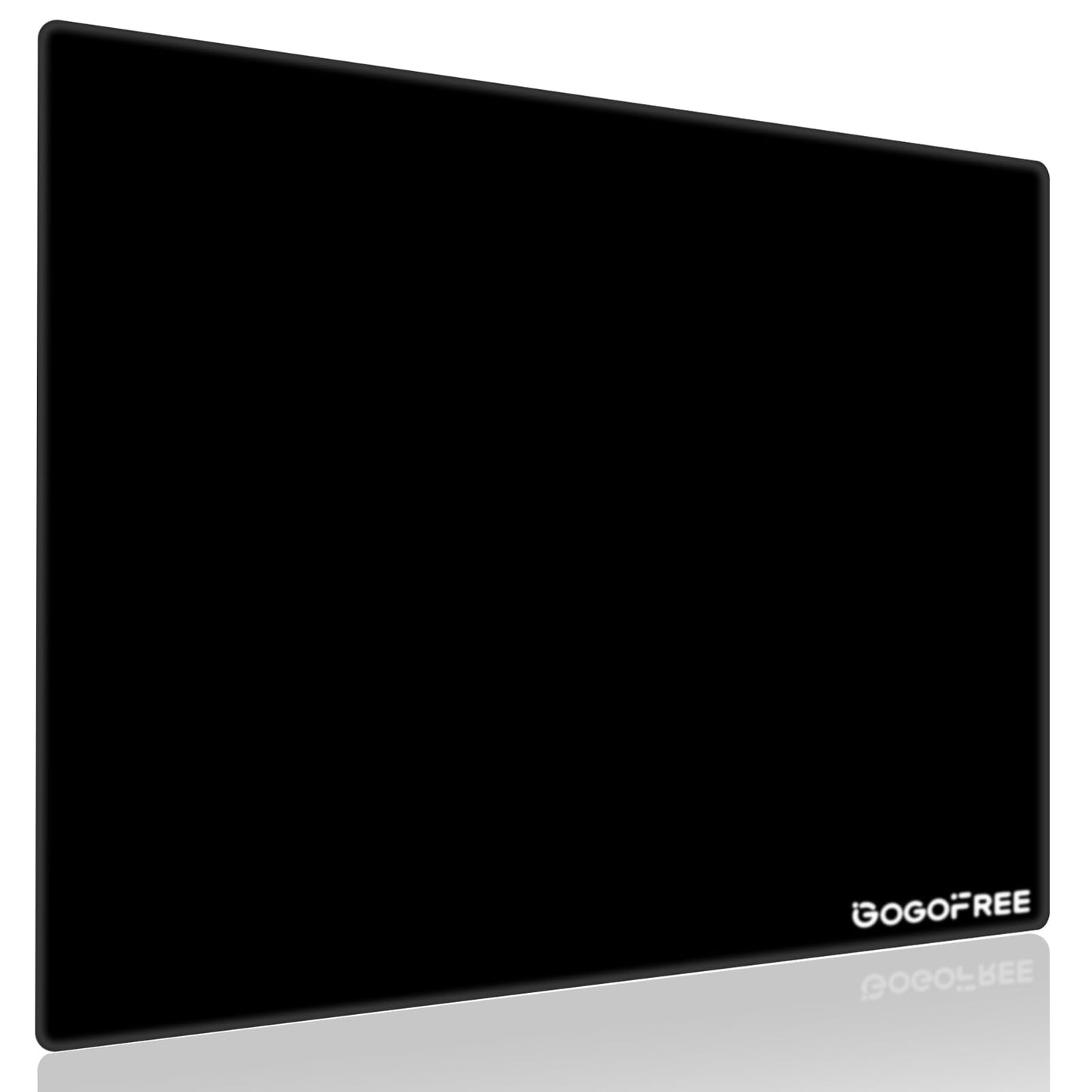 gogofree Glass Mousepad for Gaming, Ultra Smooth Mouse Mat with Hard Surface, Tempered Glass Mouse Pad Precision Speed Control for Games and Office (Black, 19.7" L x 15.7" W)