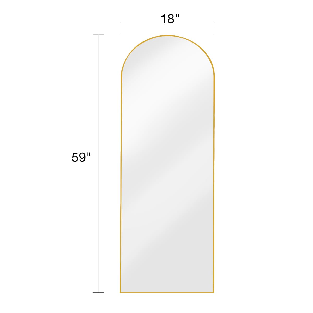 ITSRG Floor Mirror, Full Length Mirror with Stand, Arched Wall Mirror, Gold Floor Mirror Freestanding, Wall Mounted Mirror for Bedroom Living Room, Gold