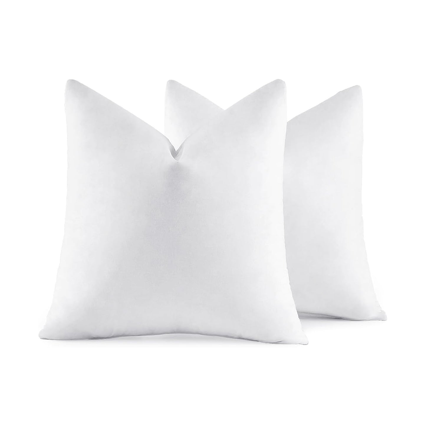 MIULEE 24x24 Euro Pillow Inserts, Set of 2 Down Feather Throw Pillows for Couch Sofa Bed, Decorative Fluffy Throw Pillow Inserts Cotton Fabric,White