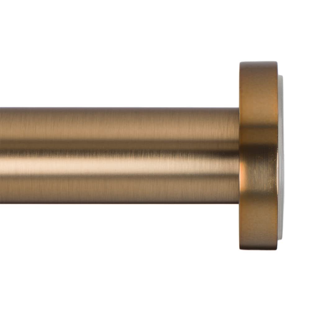 Ivilon Shower Tension Curtain Rod - Adjustable Spring Tension Rod for Shower Curtains, Bathroom, or Windows, Easy to Install, No Drilling Required, Rustproof, Adjustable 54 to 90 Inch Warm Gold