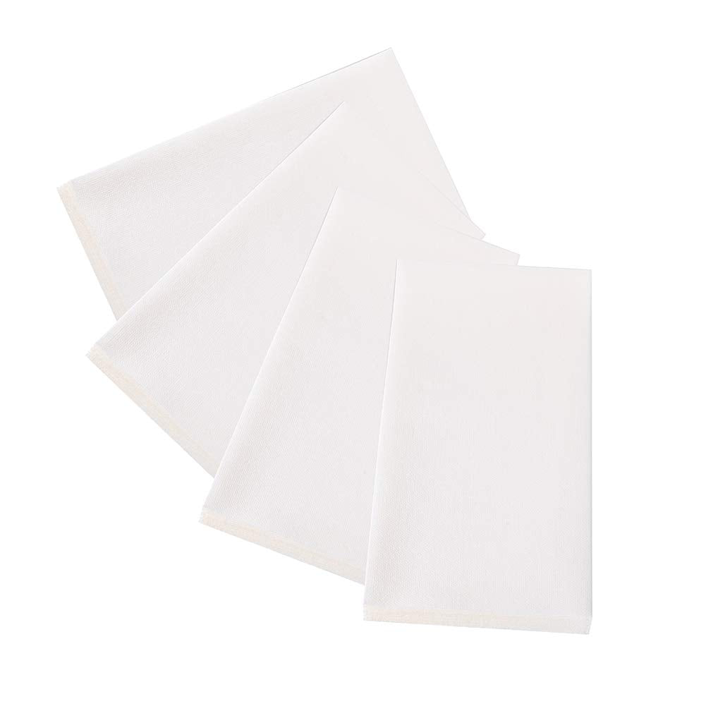 FOCUSLINE 480 Disposable Bathroom Napkins, Linen-Feel Paper Guest Towels, Soft and Absorbent Paper Hand Towels Party Napkins for Bathroom, Kitchen, Dinner, or Event, White, 12" x 17"