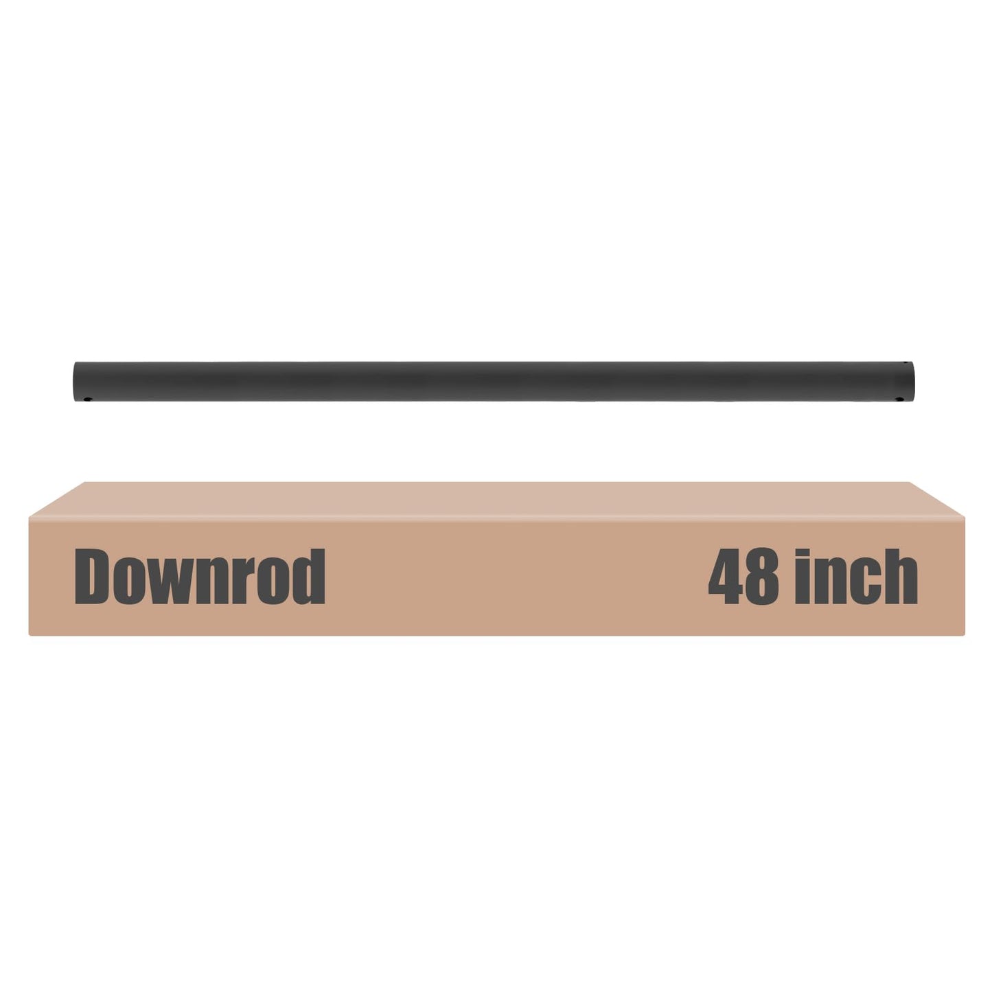 DPXMYG 48 inch Ceiling Fan Downrod, 4 FT Black Downrod for Ceiling Fan, 1 inch Outside Diameter, Boom Suitable for a Wide Range of Fans (Black, Not Threaded)