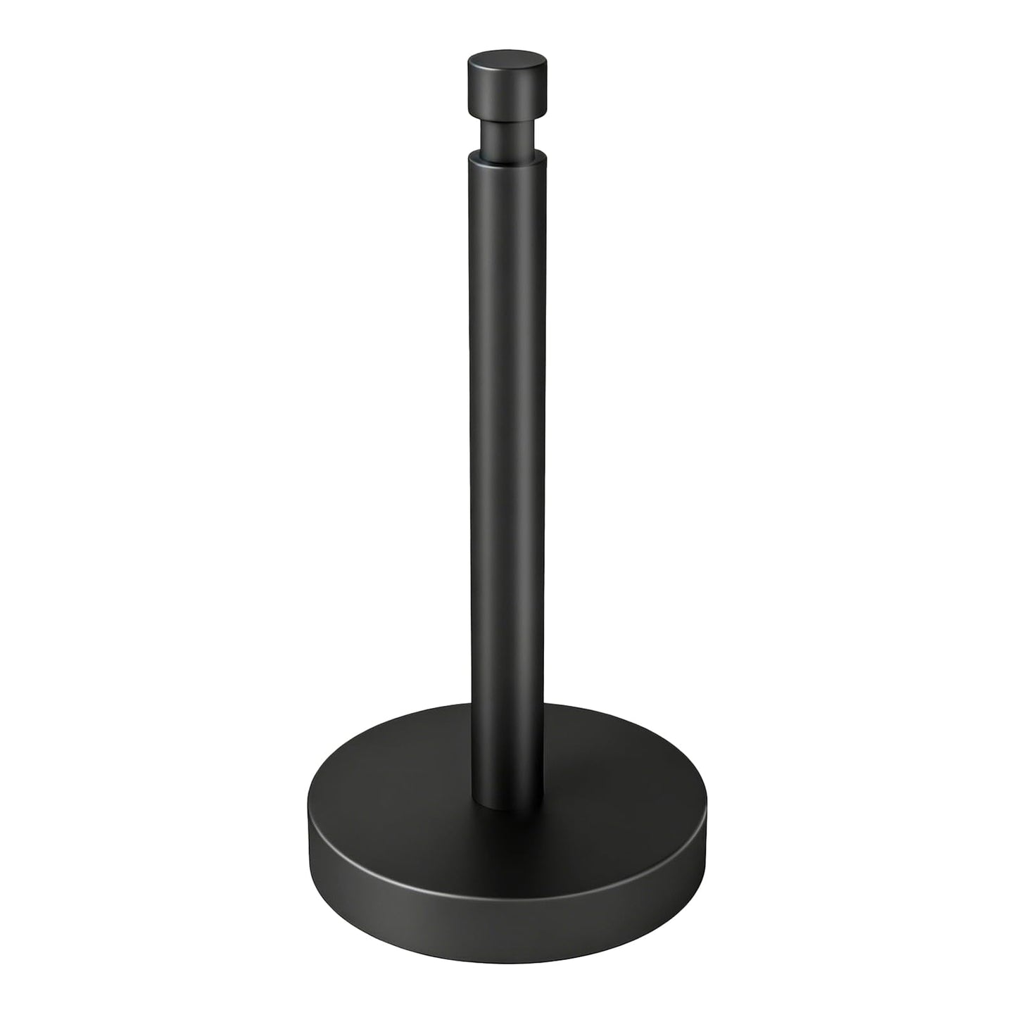 YUMORE Paper Towel Holder Countertop, Black Paper Towel Holder with Weighted Base Non Slip, Standing Paper Towel Roll Holder for Kitchen Bathroom, Stainles Steel (Matte Black)