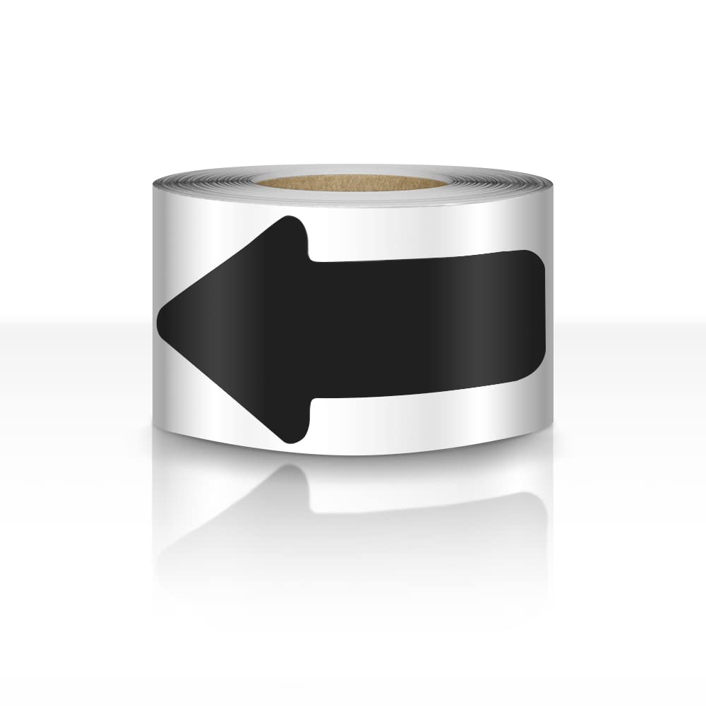 EVQ Arrow Floor Sticker Tape 3"×6" Arrow Floor Marking Sticker Sign 200 PCS Arrow Decal Tape Black