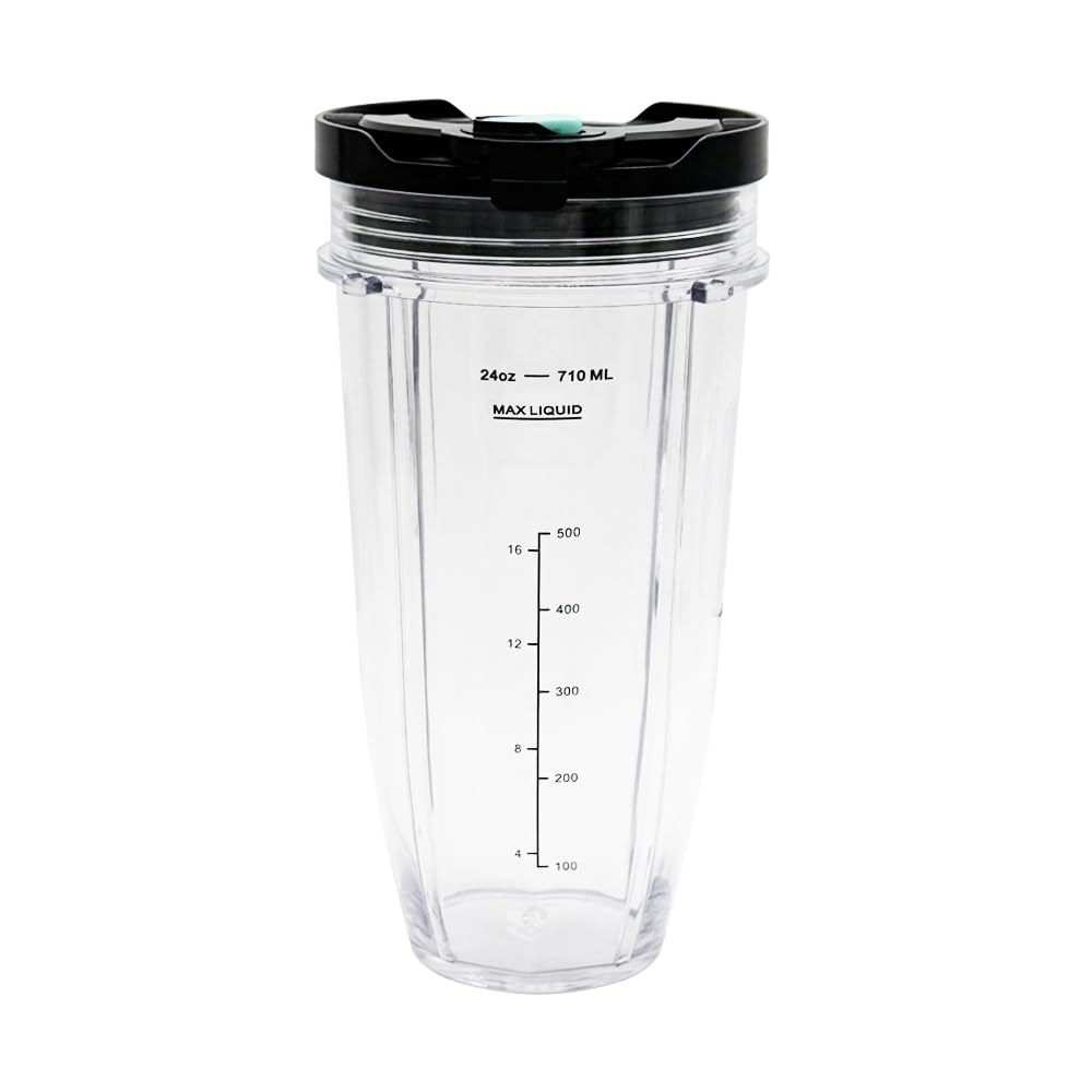 2 Packs 24oz Replacement Parts Cup with Lid, Compatible with Nutri Ninja BN750, BN750C, BN751, BN751C, BN800, BN800C, BN801, BN801C, DB751A
