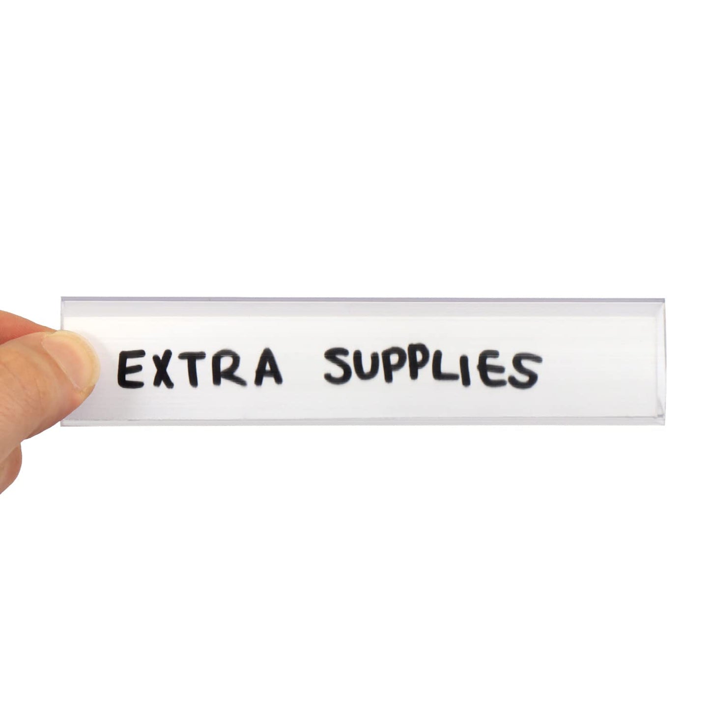 SmartSign Shelf Clip Label Holder | 1.125" x 6" Clear Plastic, for 1" Thick Shelves, Pack of 10