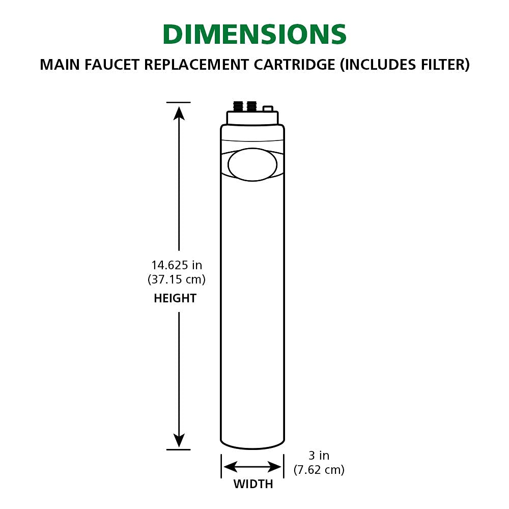 AO Smith Basic Direct Connect Under Sink Replacement Filter For AO-MF System - Carbon Block Filter Reduces Up To 99% Of 9 Harmful Contaminants - AO-MF-R