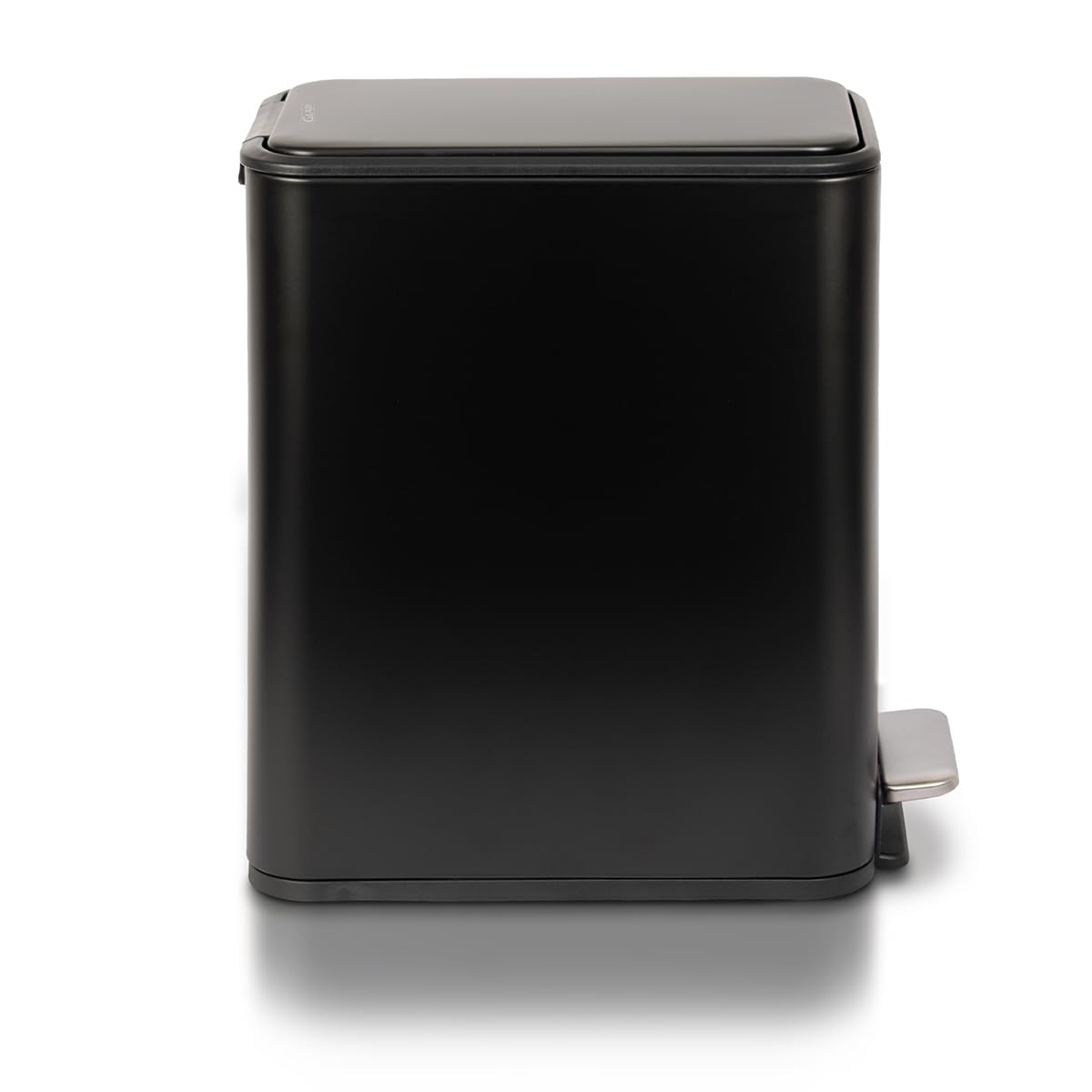 Glad Slim Bathroom Trash Can - Small Garbage Pail with Soft Close Lid & Step Foot Pedal | Narrow Black Metal Waste Basket with Removable Inner Bucket, 2.6 Gallon