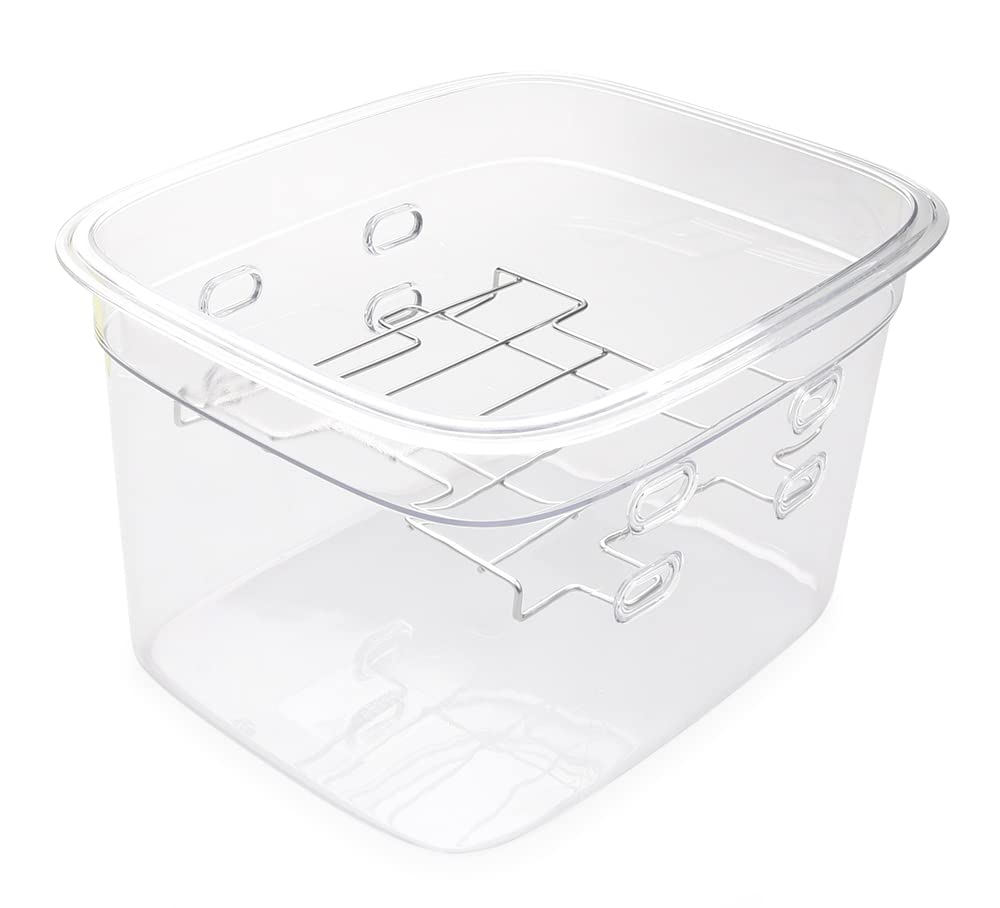 EVERIE Sous Vide Container 12 Quarts with Collapsible Hinge Lid and Removable Built-in Rack Compatible with Anova Nano AN400 and AN500-US00 and Instant Pot and Breville Joule Sous Vide Cooker