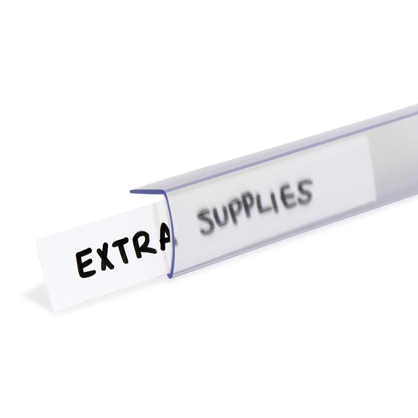 SmartSign Shelf Clip Label Holder | 1.125" x 6" Clear Plastic, for 1" Thick Shelves, Pack of 10