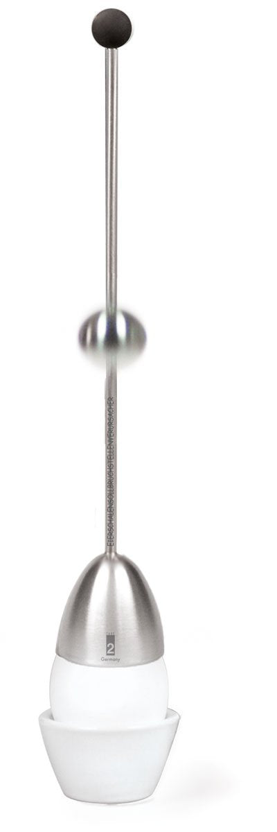 The Original Clack Egg Opener - German Engineered Stainless Steel Egg Topper - Premium Quality Egg Accessories (Wooden Top)