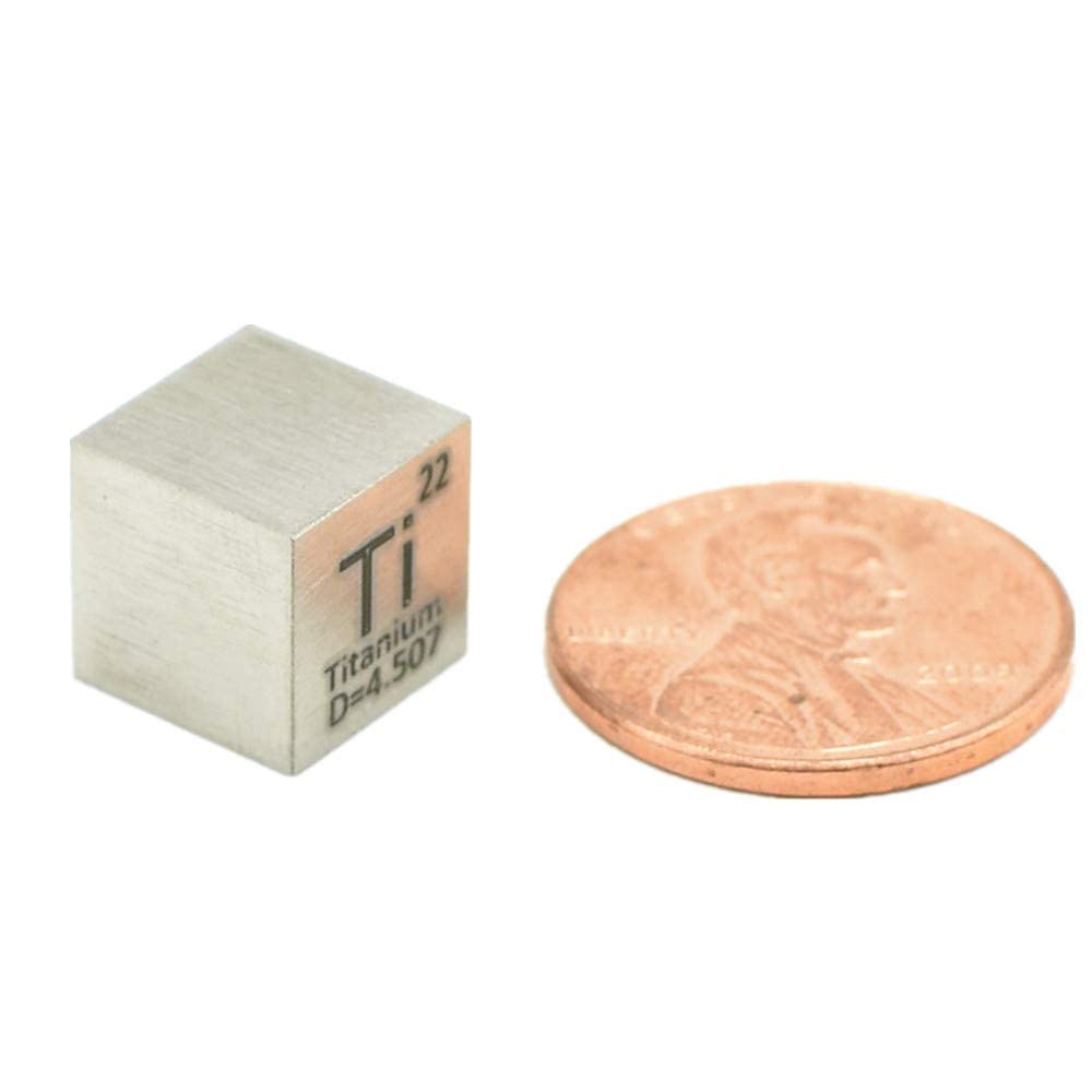 0.39" Element Cube Set 10mm Density Cubes Copper Iron Bismuth Titanium for Periodic Table Collection Up to 99.99% Purity (0.39“, 9-01)