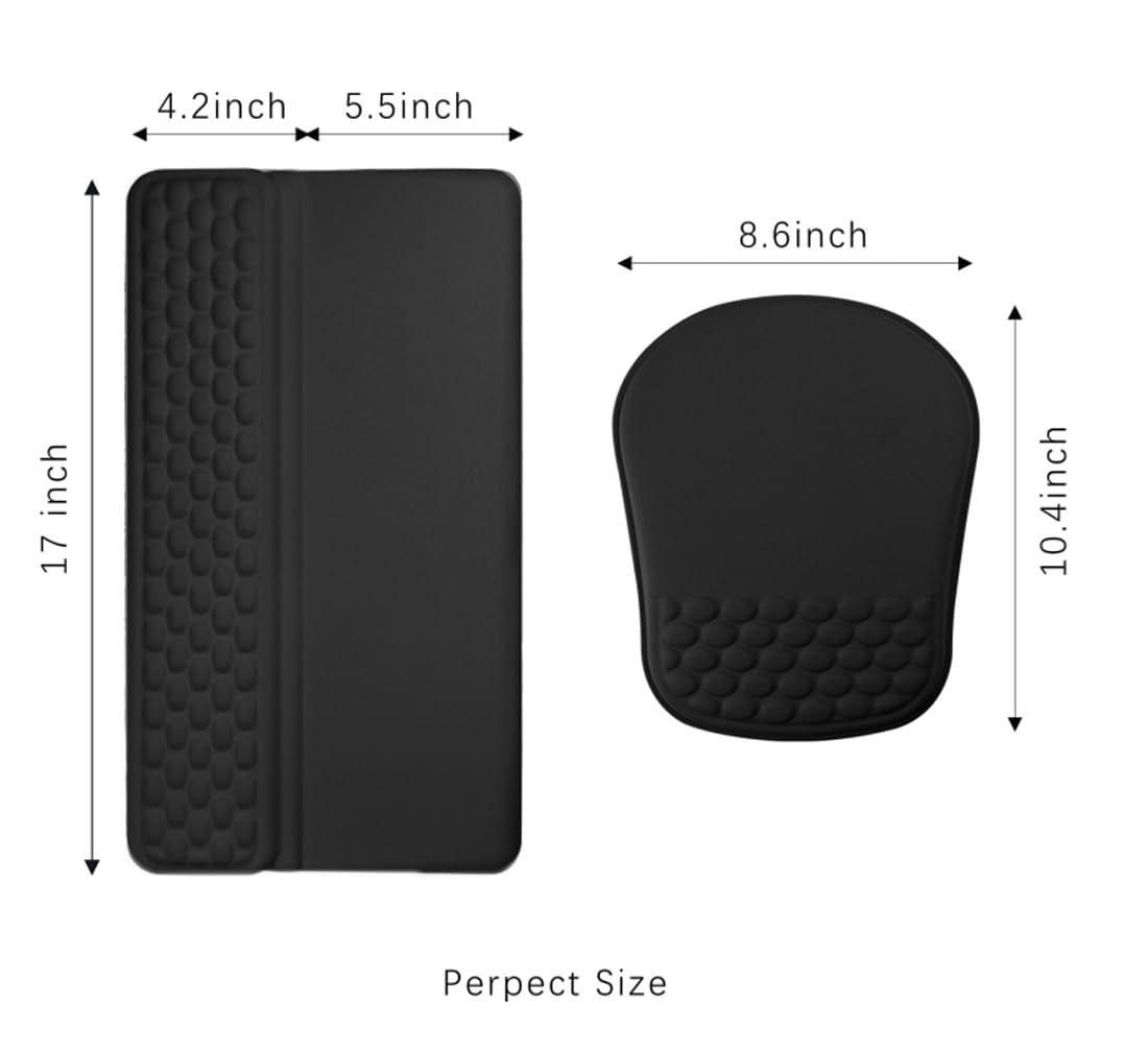 WENPIC Keyboard Wrist Rest -Ergonomic Keyboard Stand with Wrist Rest- with Carpal Tunnel Pain Relief Massage Bumps and Full Memory Gel Design - Ideal Frequent Computer (Black)