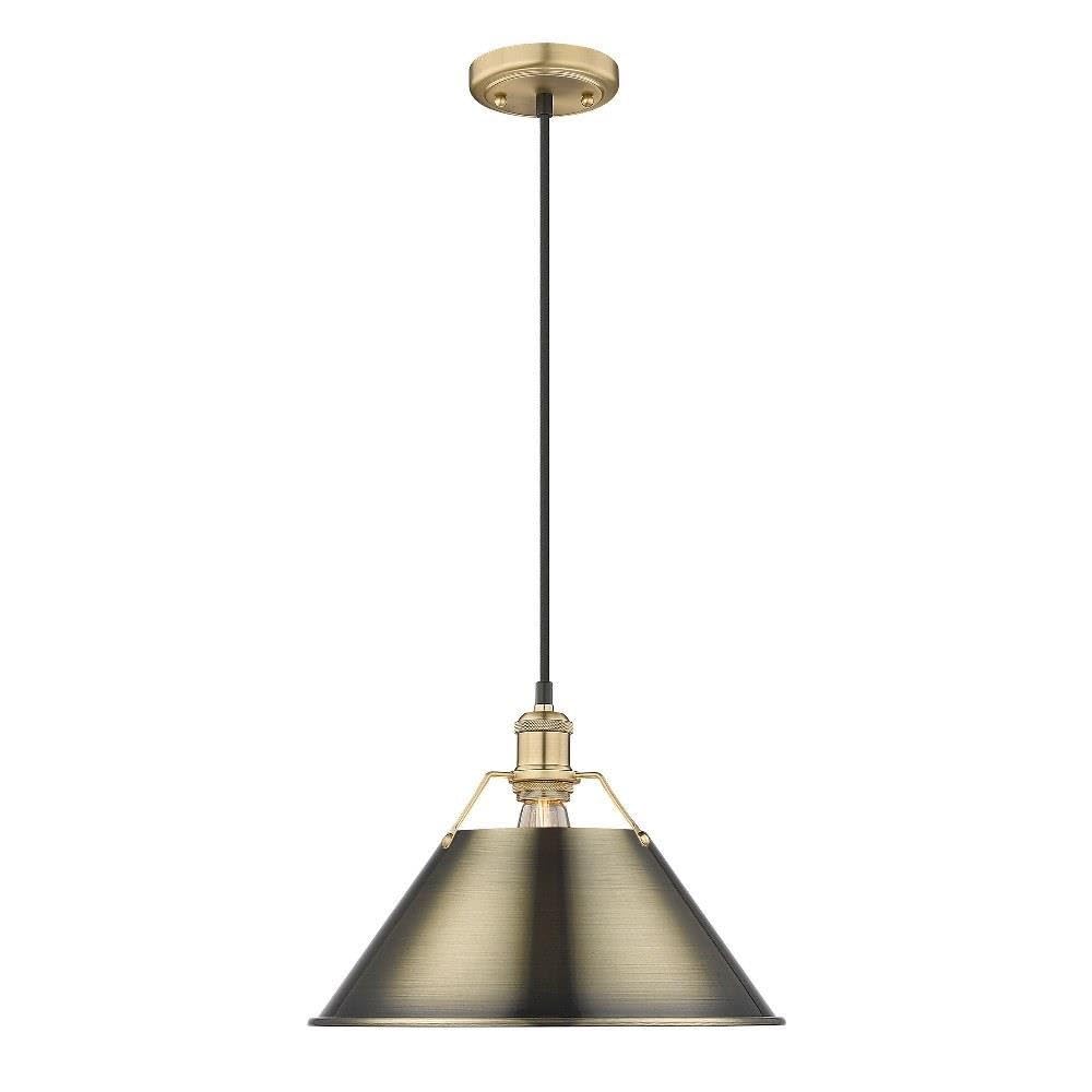 14" Wide Large in Brushed Champagne Bronze with Aged Brass