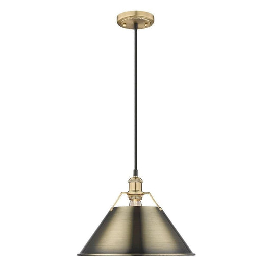 14" Wide Large in Brushed Champagne Bronze with Aged Brass