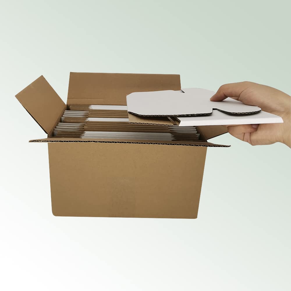 Rnisda 50 Pack 5x5x2'' Small Shipping Boxes, White Corrugated Cardboard Literature Mailers, Mailing Packaging Supplies for Small Business (W552-50)