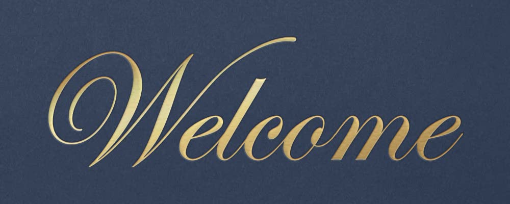 The Gallery Collection, 25 Count, Blue, Welcome Pocket Folders, Gold Foil Stamped, for HR Professionals (9 x 12)