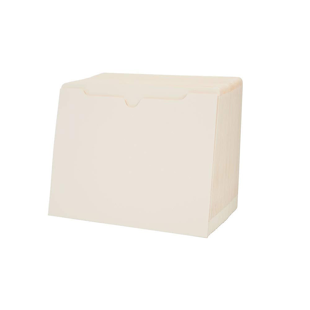 Staples Paper Stock File Jackets, Letter Size, 2‑Inch Expansion, Durable Manila Construction – 50/Box