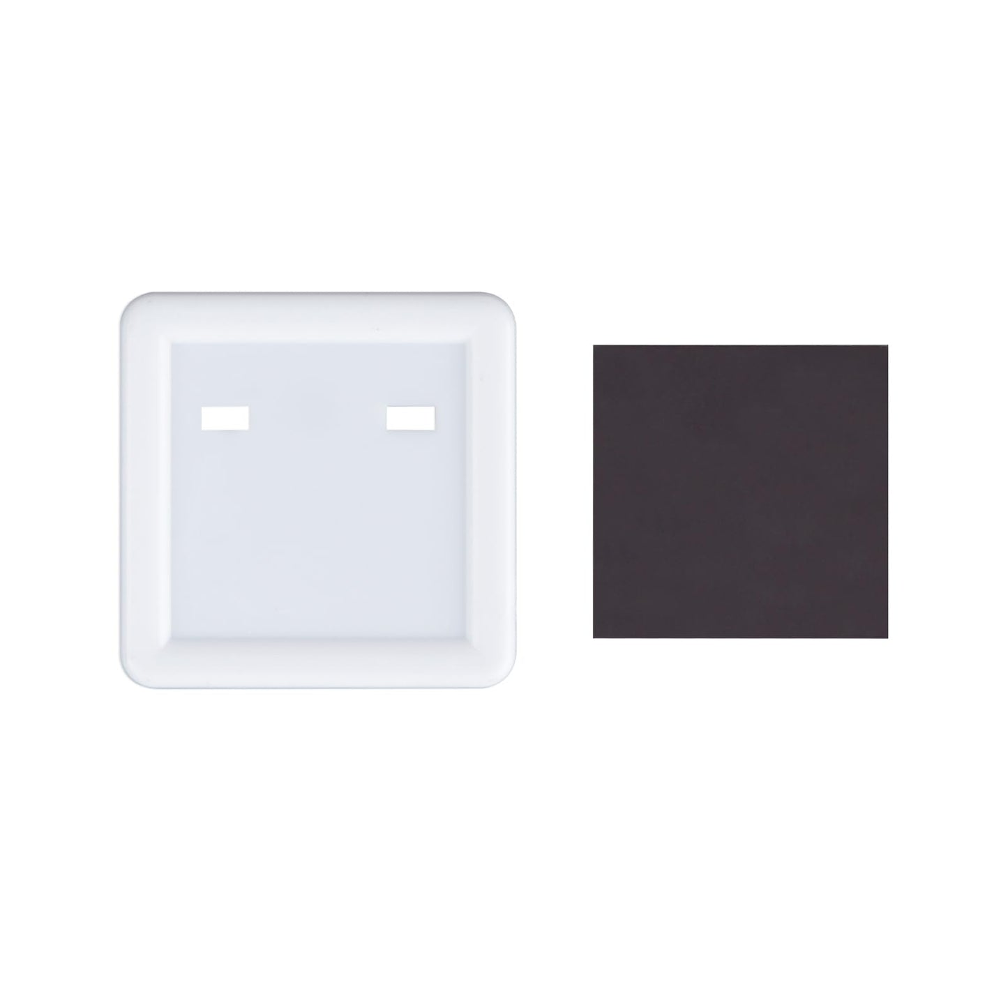 Happizza 100 Sets 50mm/1.97 inch Fridge Magnet Button Maker Supplies for Square-Shaped Button Maker Machine 50mm, Includes Metal Cover, Plastic Back Cover, Soft Magnet, Clear Film&Blank Paper