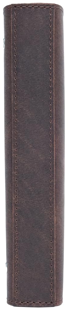Fan&Ran Lined Leather Journal, 100 Sheets of College Ruled Paper 5.5"x8.5", 3-Ring Mini Binder, Interior Pockets, Refillable