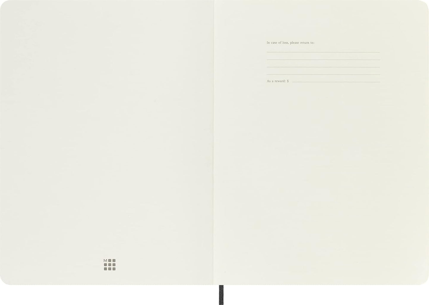 Moleskine Classic Notebook, Soft Cover, XL (7.5" x 9.5") Squared/Grid, Black, 192 Pages