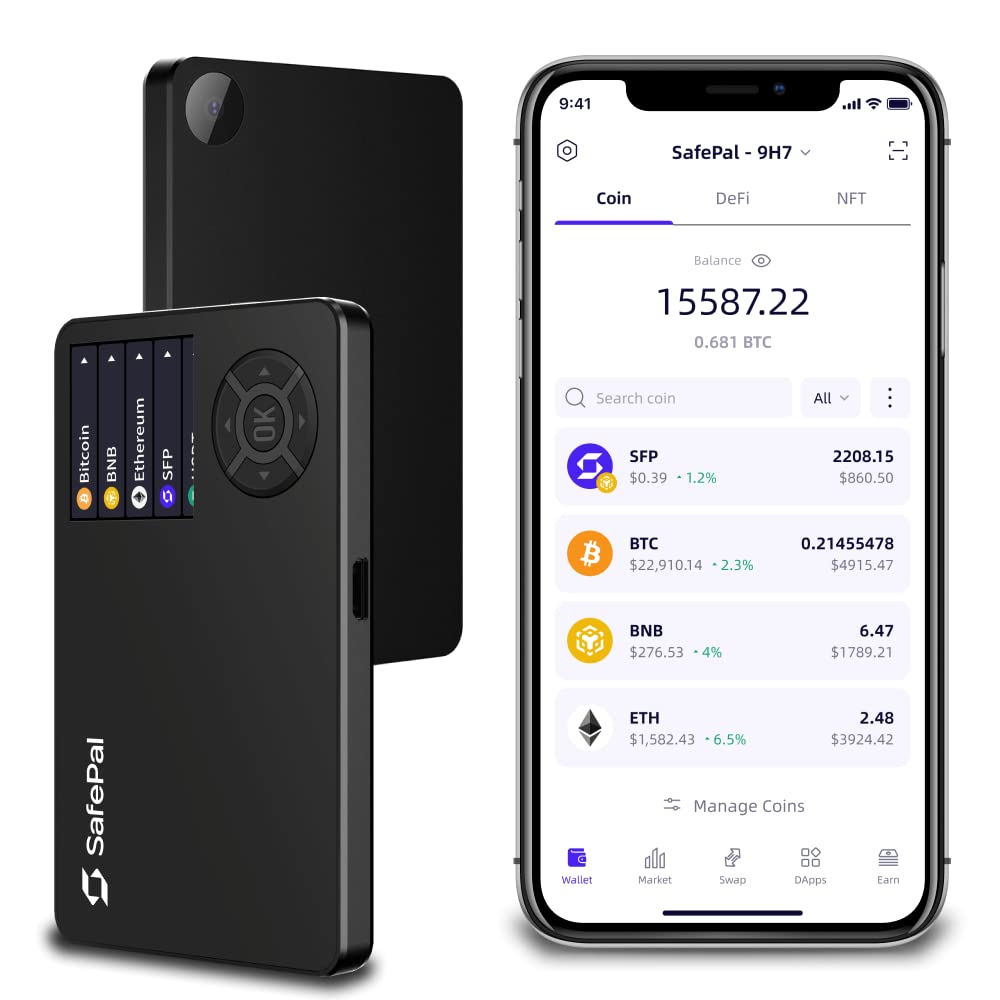 SafePal S1 Cryptocurrency Hardware Wallet, Open Source Crypto Wallet, Securely Stores Private Keys, Cold Storage for Bitcoin, Ethereum and More Tokens, NFTs, Seed Phrases & Crypto Assets