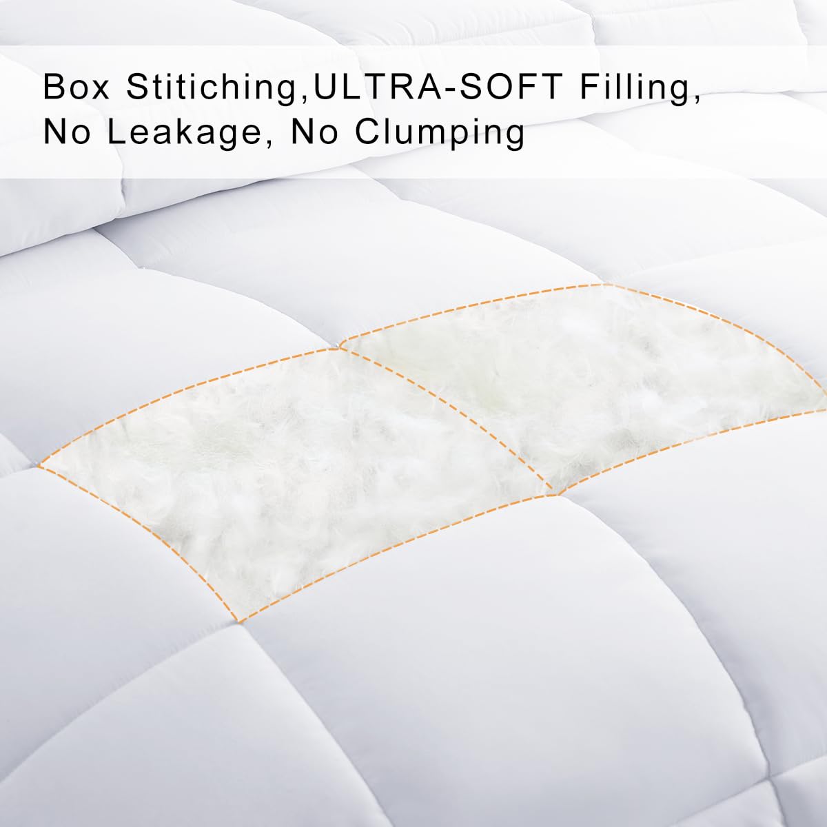 COHOME King Size Cooling Comforter, All-Season Quilted Down Alternative Duvet Insert, Luxury Hotel Breathable GentleSoft Comforter with Anti-Clump Tech & 8 Tab - Reversible - White 92 x 102 inches