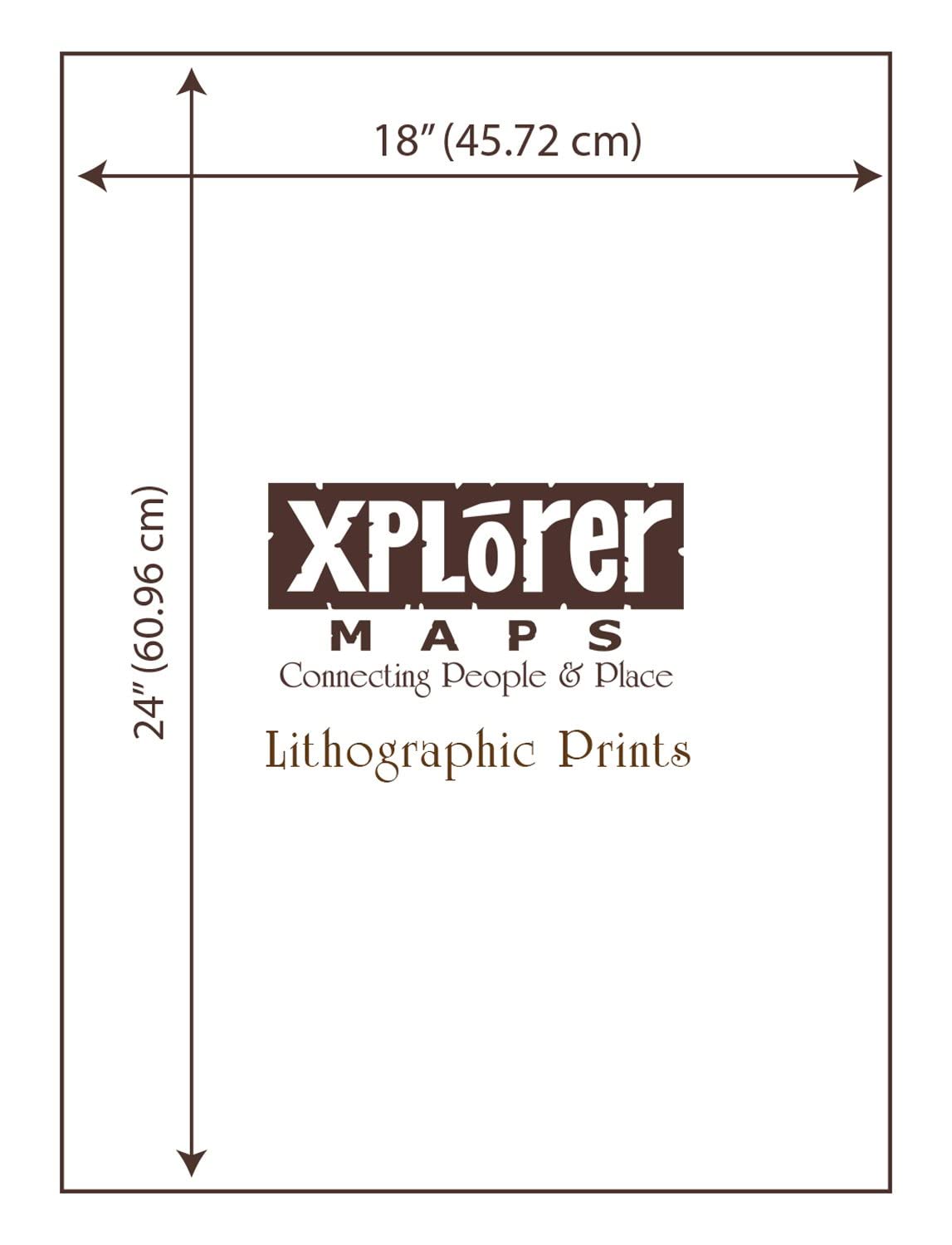 Xplorer Maps Michigan Hand-Drawn Map – 24x18 Vintage-Style Lithographic Print – Made in USA