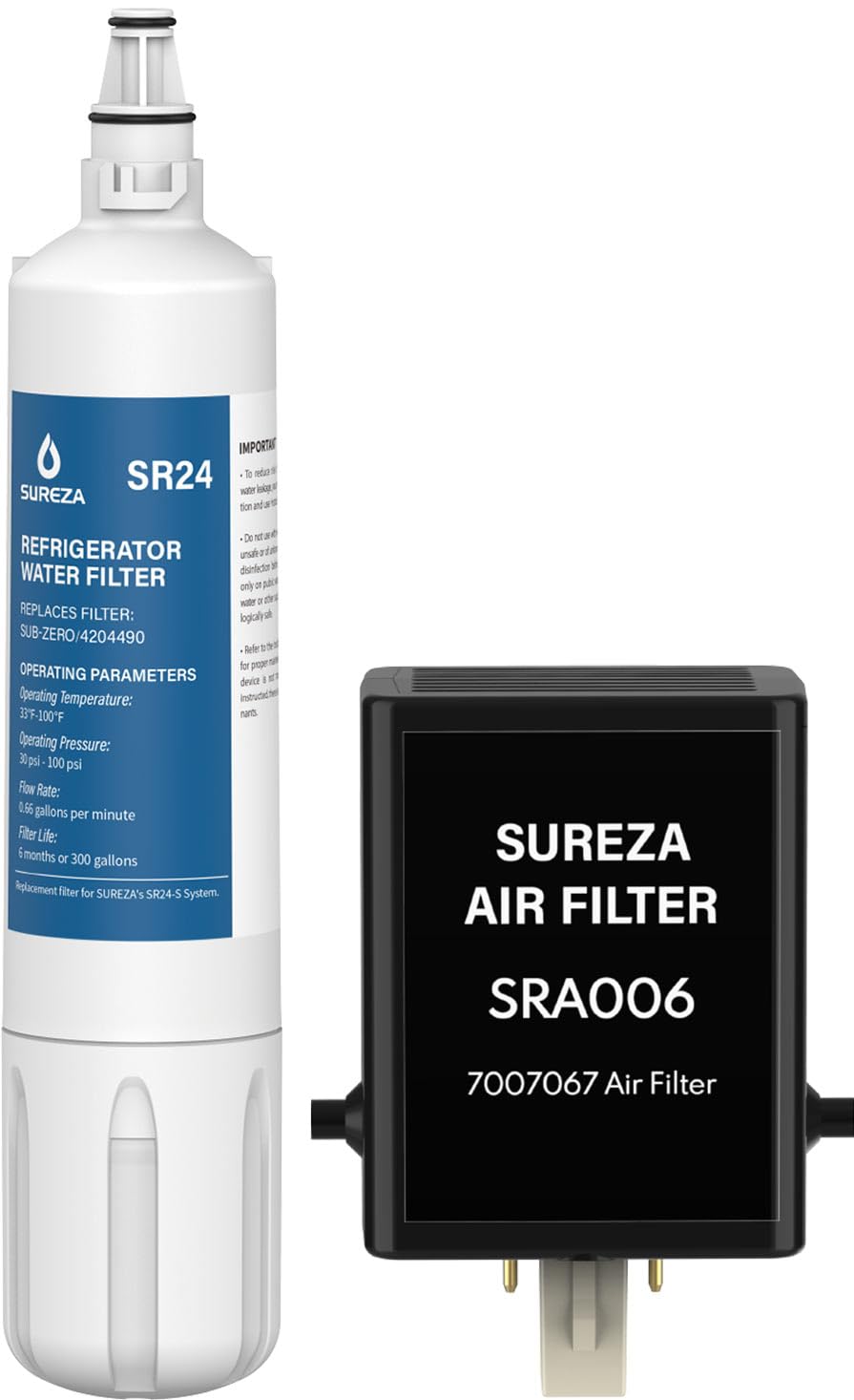 Replacement for Sub Zero 4204490 Water Filter & 7007067 Air Purification Cartridge Combo Pack, Compatible with SubZero 4290510, 9030868, Sub-Zero 7042798 (1+1Pack)