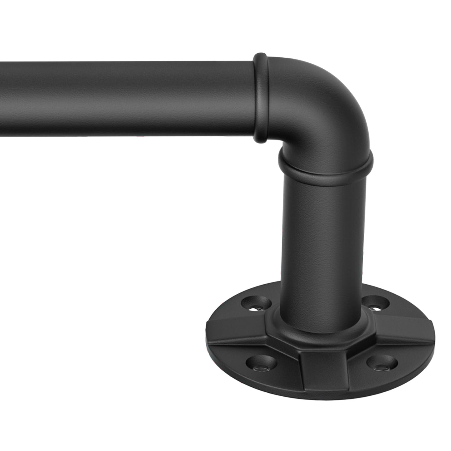 DOJUWIN Industrial Adjustable Blackout Curtain Rod 72-144 Inch - Heavy Duty Wrap Around Rod for Windows, Indoor/Outdoor Room Divider Drapery