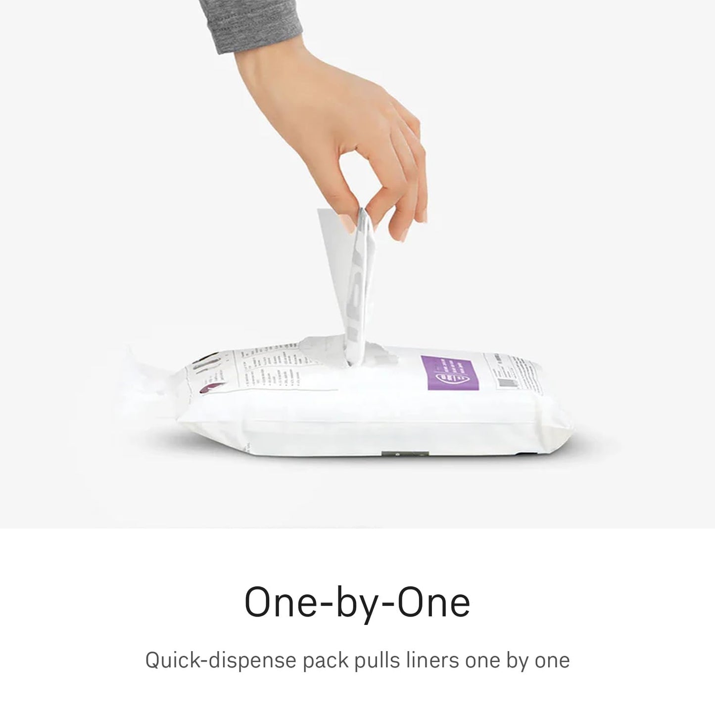 simplehuman Code H 100 Count Custom Fit Liners, Drawstring Kitchen Trash Bags, One-by-One Mess-Free Dispense, Extra Thick & Double Seamed, 50% PCR Plastic, 30-35 Liter / 8-9 Gallon, White