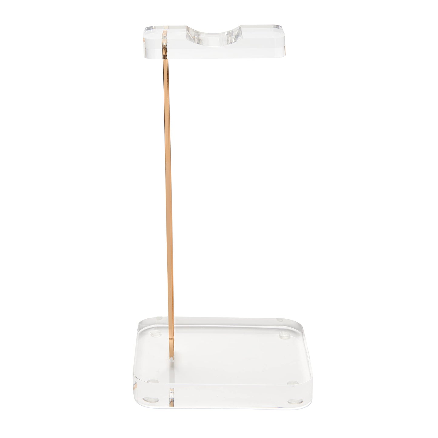 RUSSELL+HAZEL Acrylic Headphones Stand, Headset Holder, Office Accessories, Clear Acrylic with Gold Hardware, 4” x 5” x 10.5” (93922)