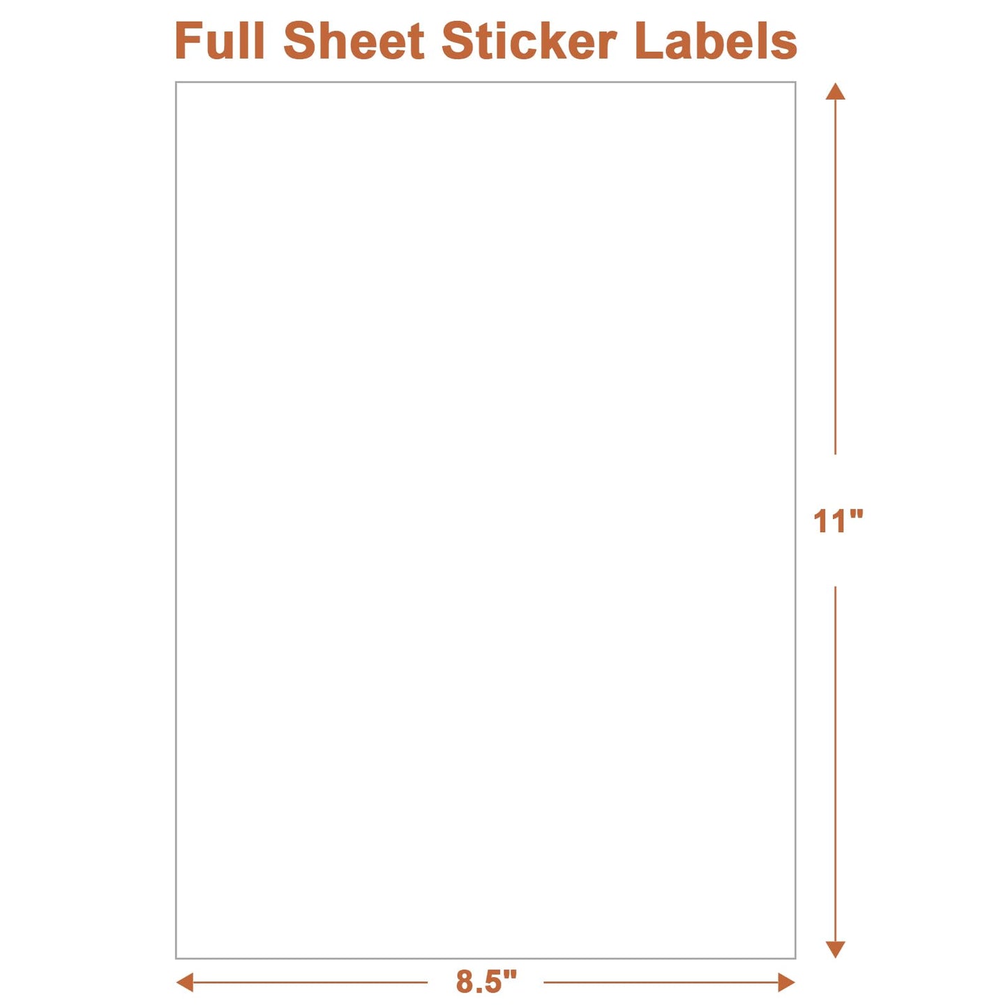 Full Sheet Sticker Labels, 8.5" x 11" Shipping Labels Paper (500 Sheets, 500 Labels), Self Adhesive Full Sheet White Matte Label Paper, Address Sticker Labels for Laser & Inkjet Printer