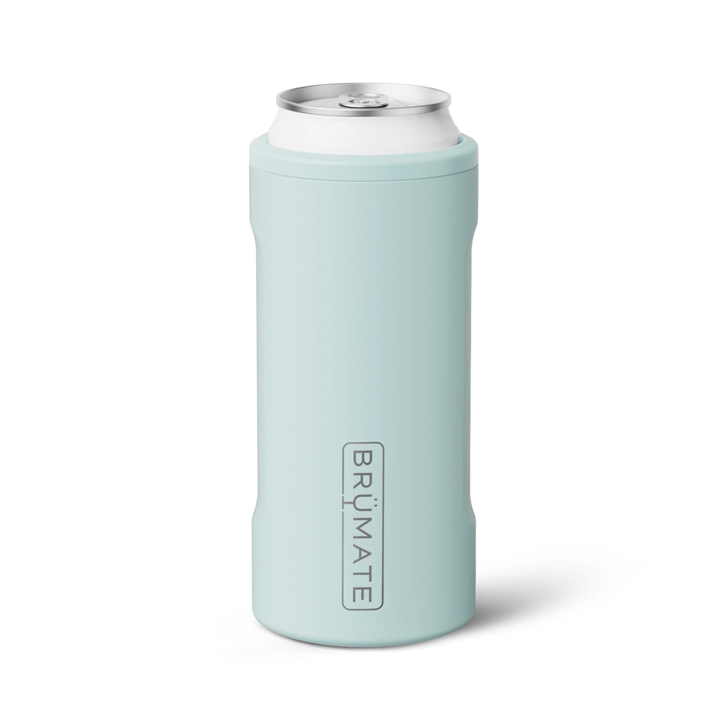 BrüMate Hopsulator Slim Can Cooler Insulated for 12oz Slim Cans | Skinny Can Insulated Stainless Steel Drink Holder for Hard Seltzer, Beer, Soda, and Energy Drinks (Blue Agave)